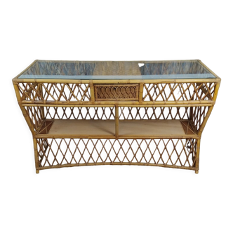 Rattan bar console