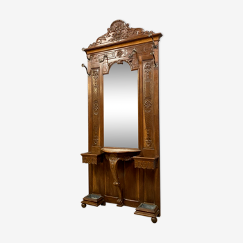 Porte manteaux Louis XV a console en chêne vers 1850