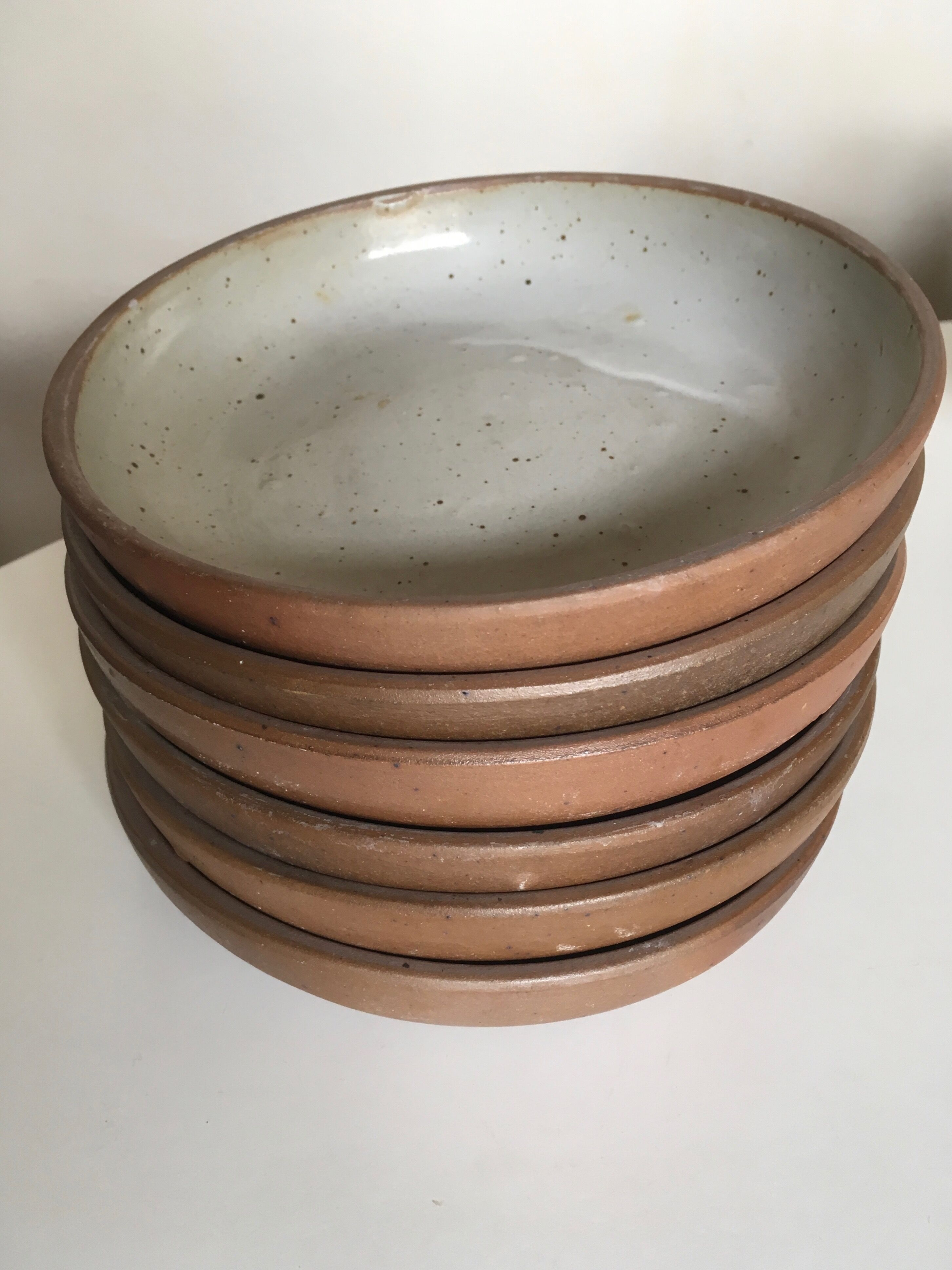 Set of 6 plates cap in potter's sandstone 1970