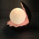 Iridescent pink shell lamp