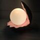 Iridescent pink shell lamp