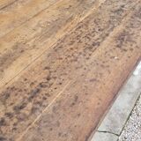 Rustic oak bistro farm table with louis philippe legs - 2m