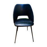 Chaise tulipe skaï noir des années 50