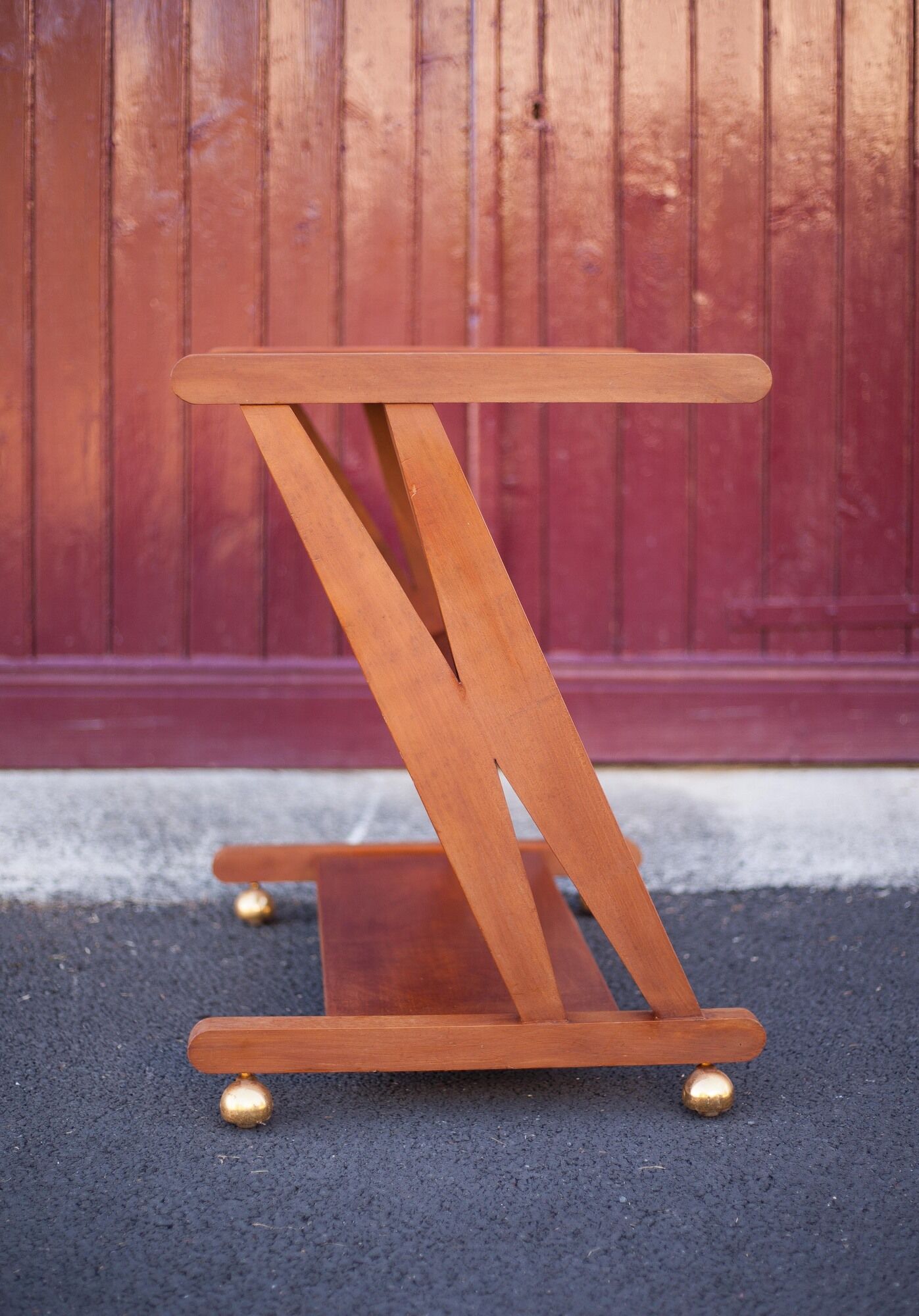 Wheeled service, wooden furniture