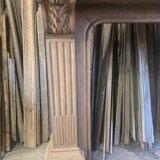 19th-century oak castle fireplace