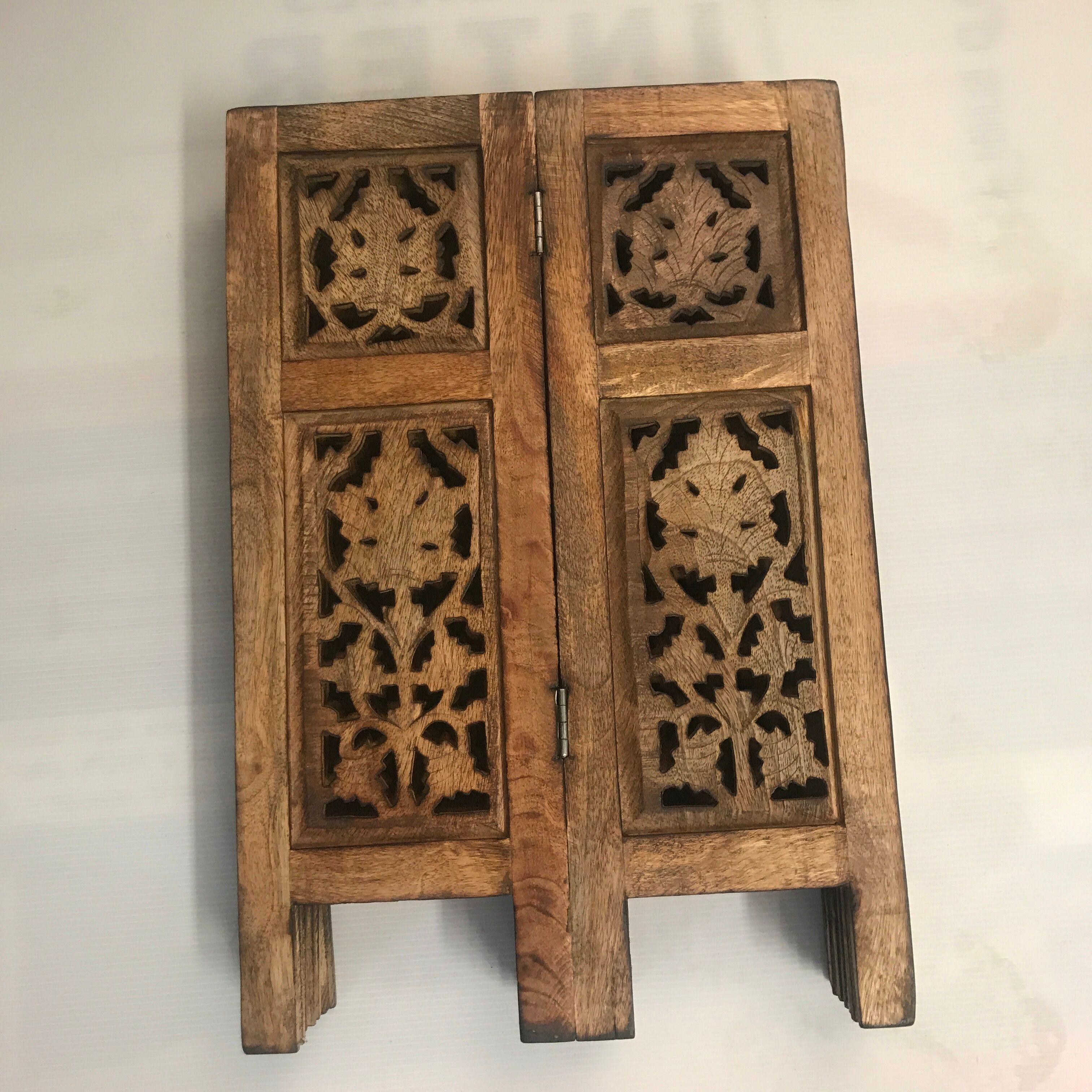 Exotic wooden coffee table carved molding