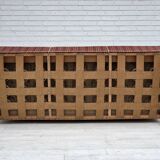 1960s, Danish 3-seater sofa, red furniture wool, beech wood.