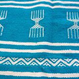 Blue and white carpet handmade 115x185cm