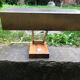 Bauhaus desk lamp gilded brass and teak