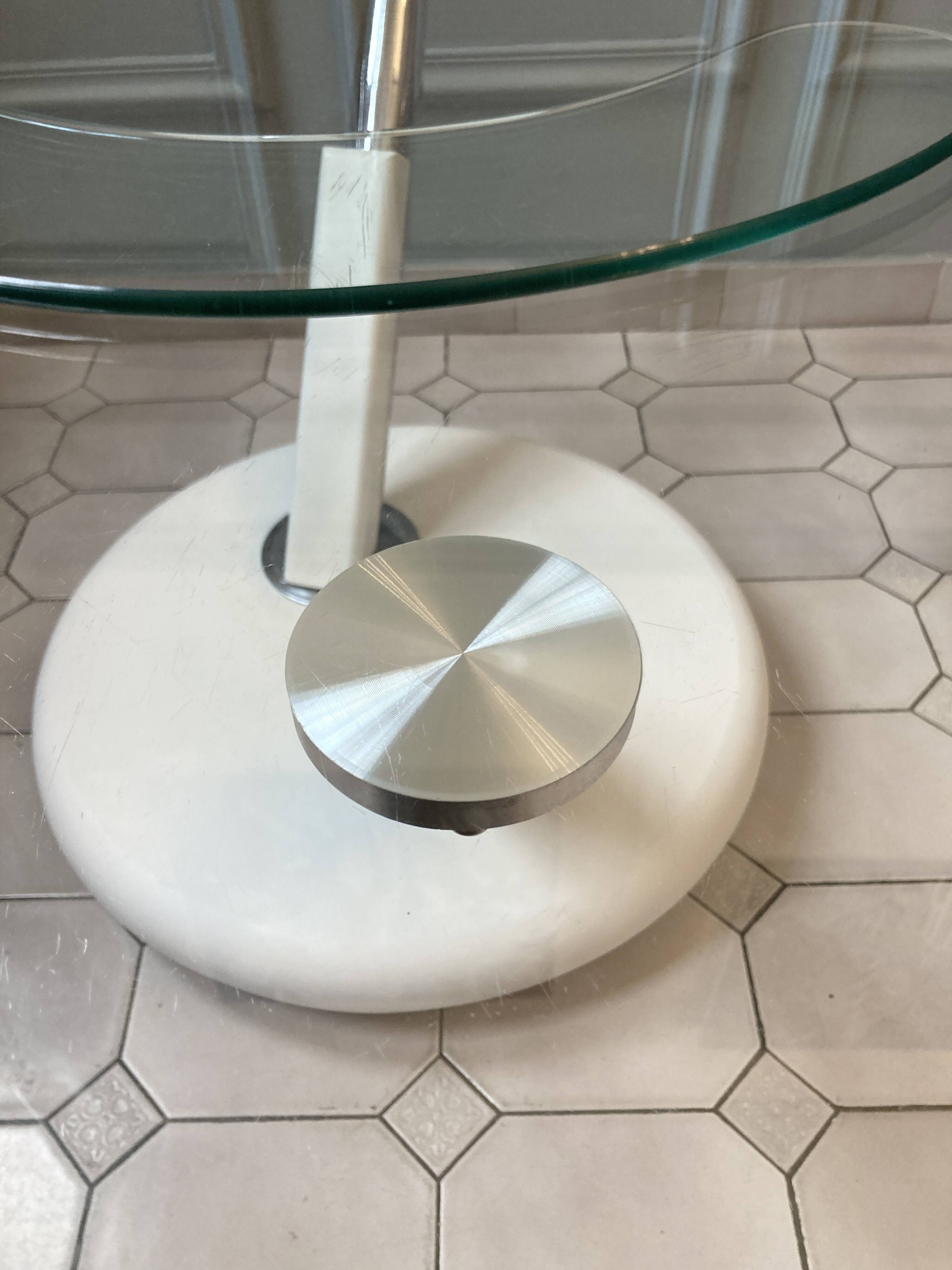 Vintage glass and chrome coffee table