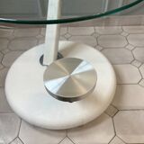 Vintage glass and chrome coffee table