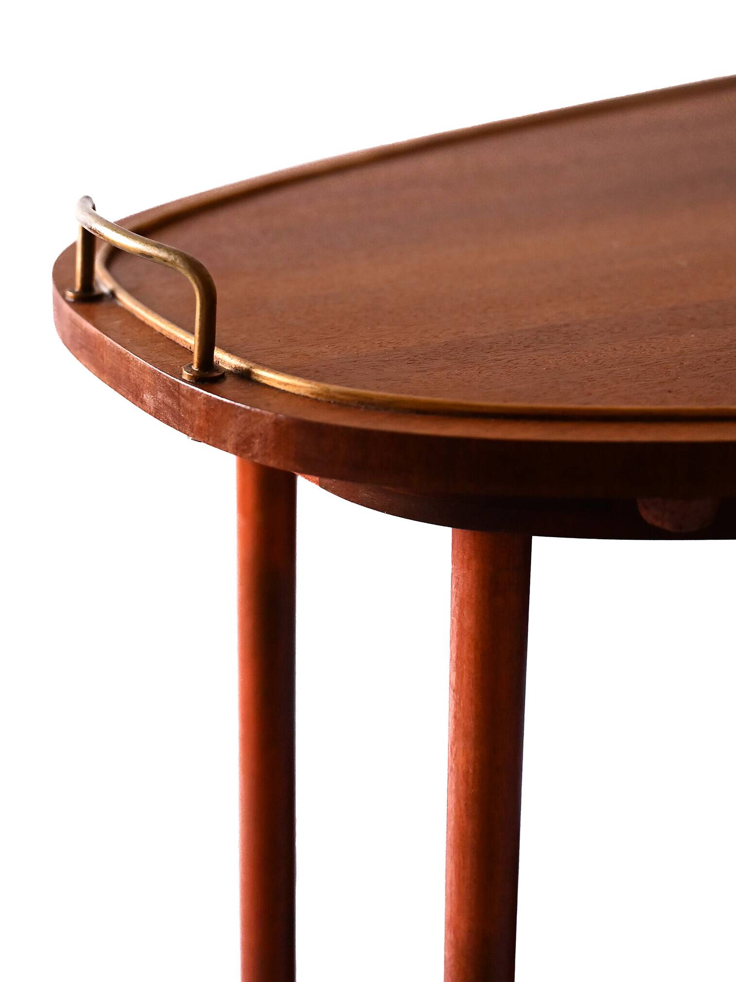 Scandinavian vintage mahogany trolley, 1940s