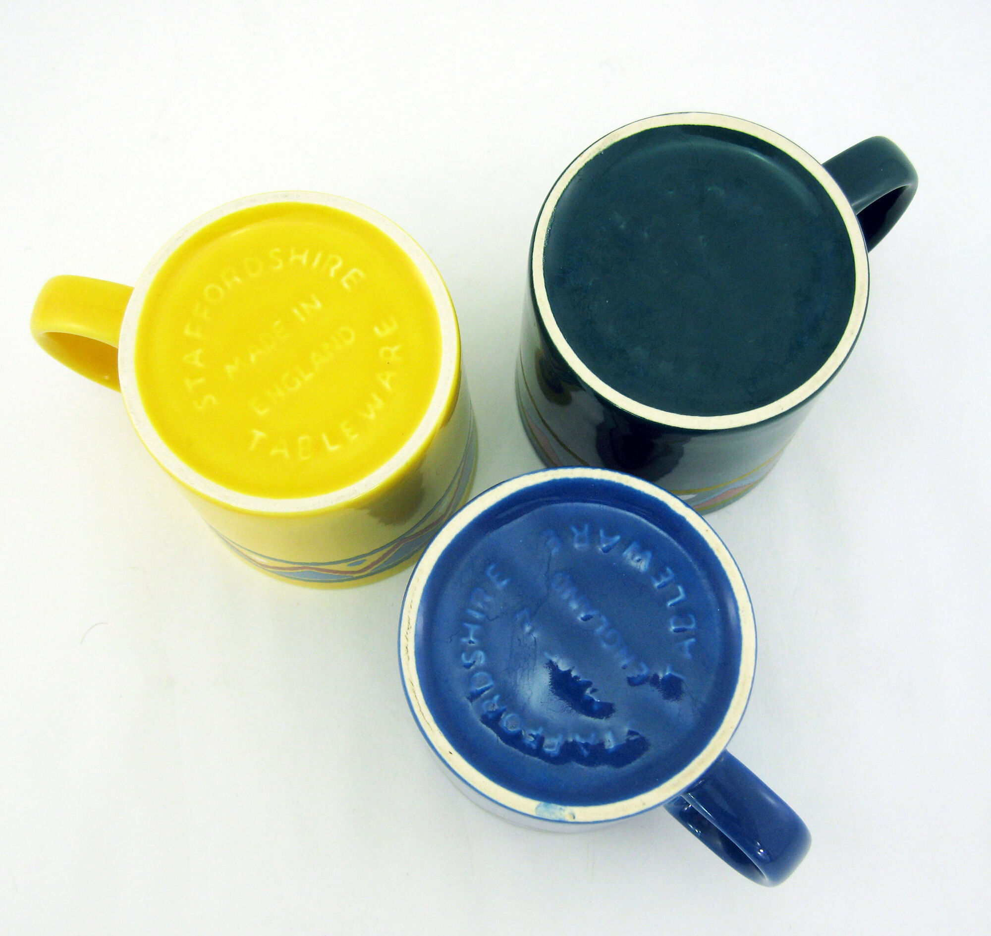 Set of 3 ceramic mugs Staffordshire Tableware