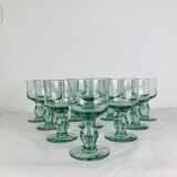 10 vintage handmade stemmed glasses