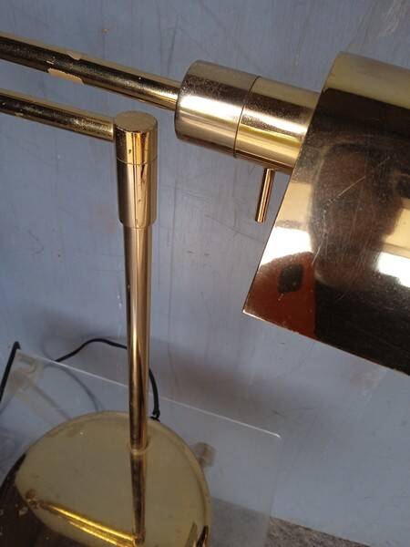 Vintage design brass reading desk lamp ep 1970