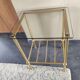 Table d'appoint vintage laiton et verre