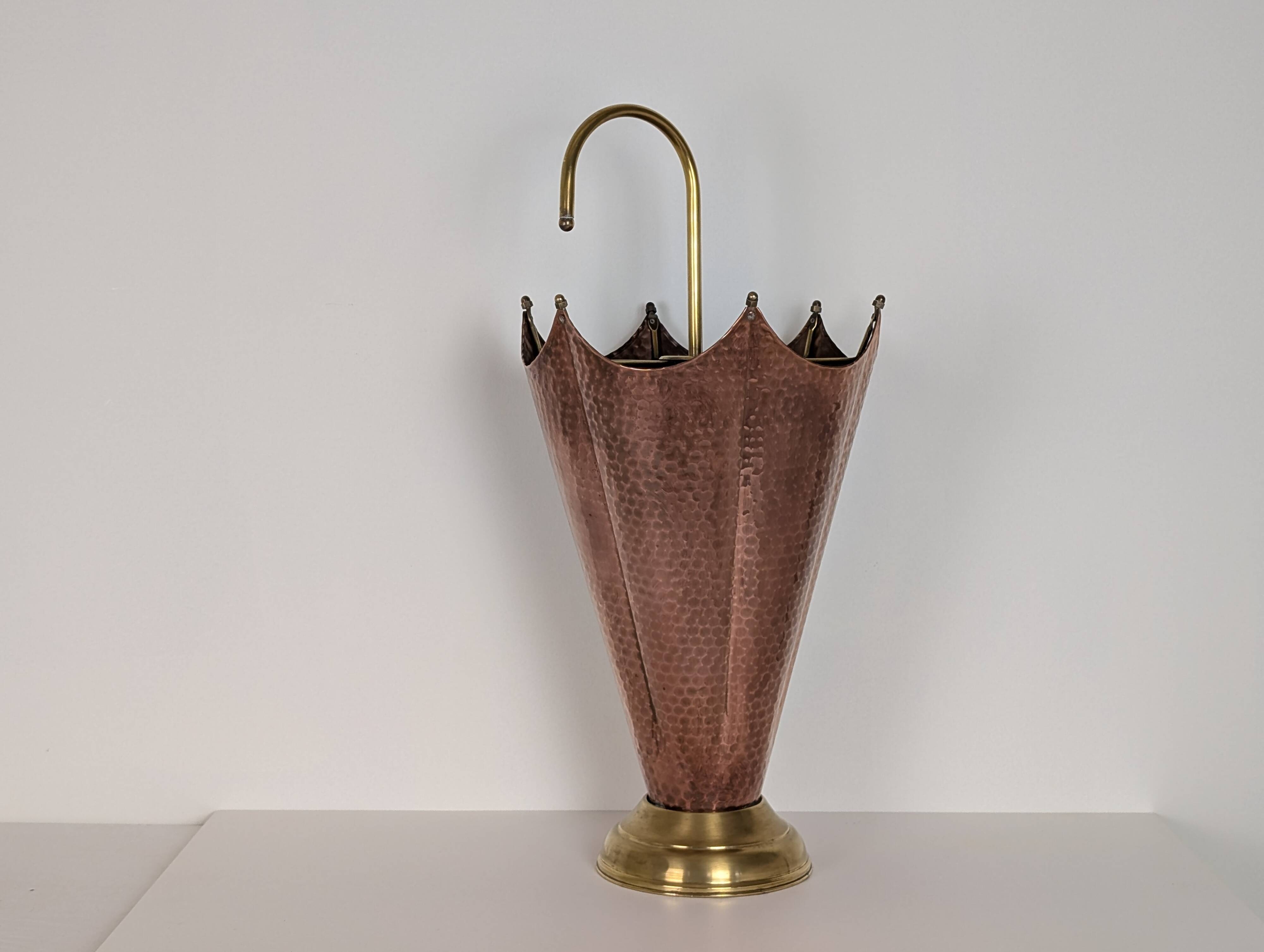 Copper and brass umbrella stands