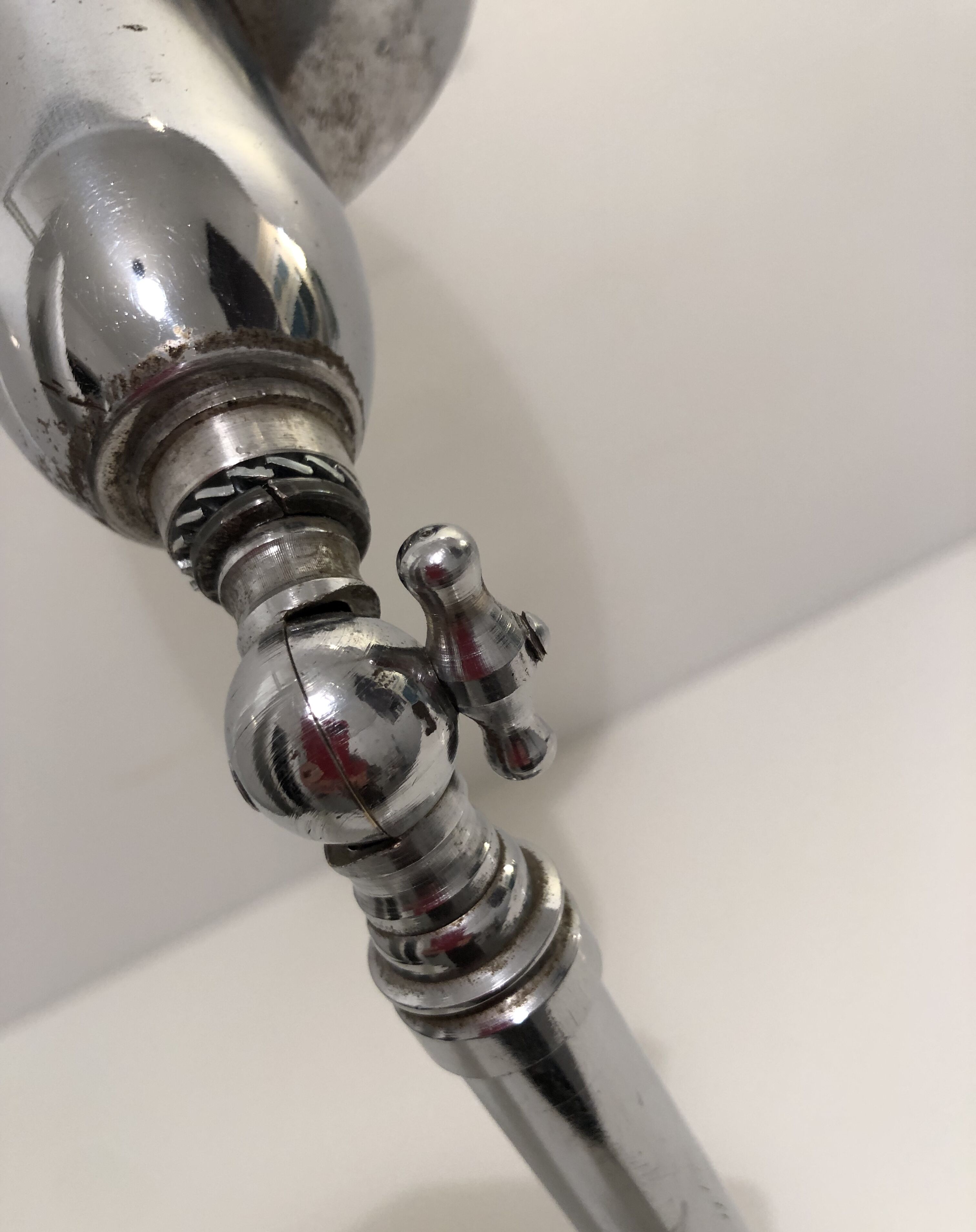 Art deco adjustable chrome desk lamp