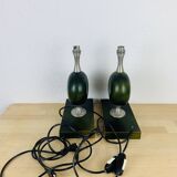 Paire de lampes Philippe Barbier années 70, vert
