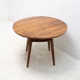 Folding walnut coffee table from the 1950s, Czechoslovakia