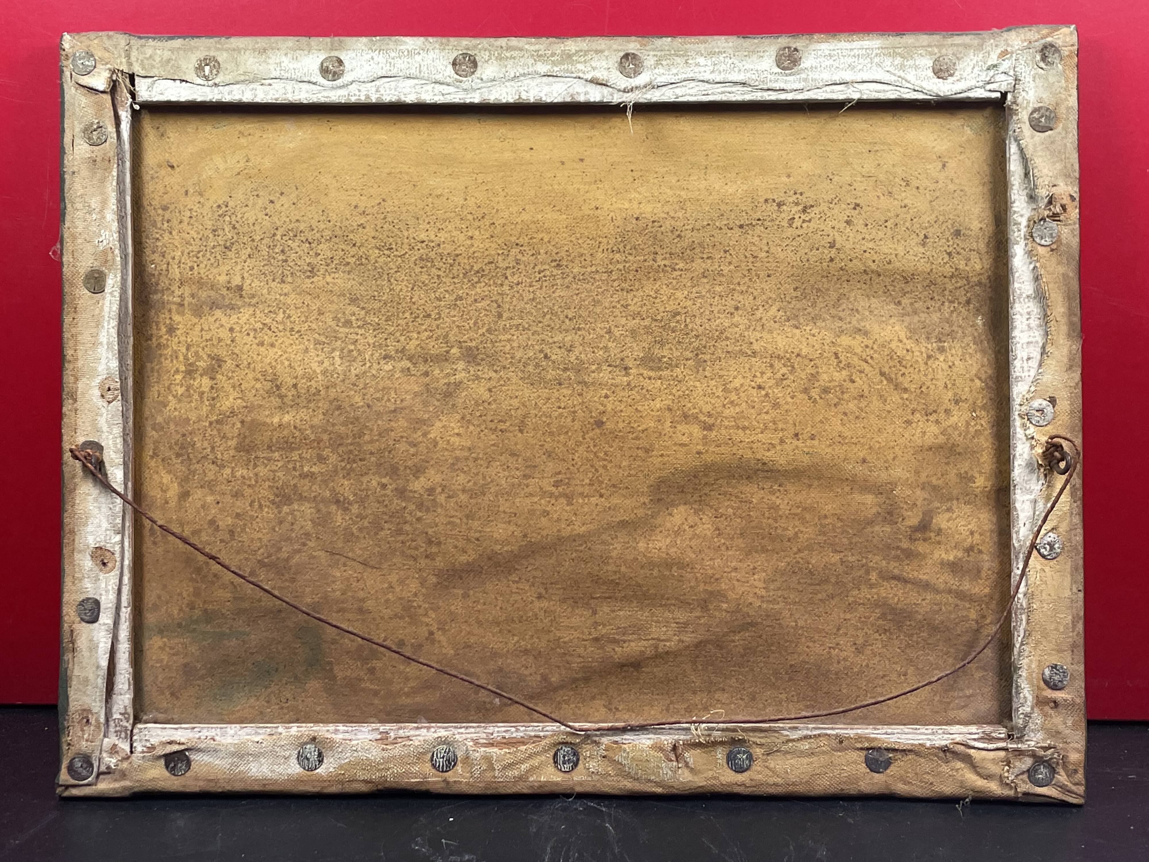 old marine, oil on canvas, M. Gontard! back from fishing 40 x 30 cm