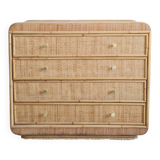 Vintage rattan chest of drawers