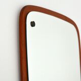 Scandinavian free-form teak mirror 1960s