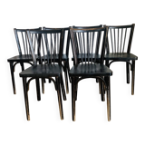 Set of 6 black Baumann N153 chairs