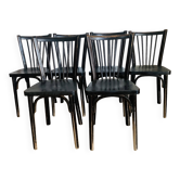 Set of 6 black Baumann N153 chairs
