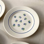 Set of 6 flat plates Badonviller in semi-porcelain – Flora design