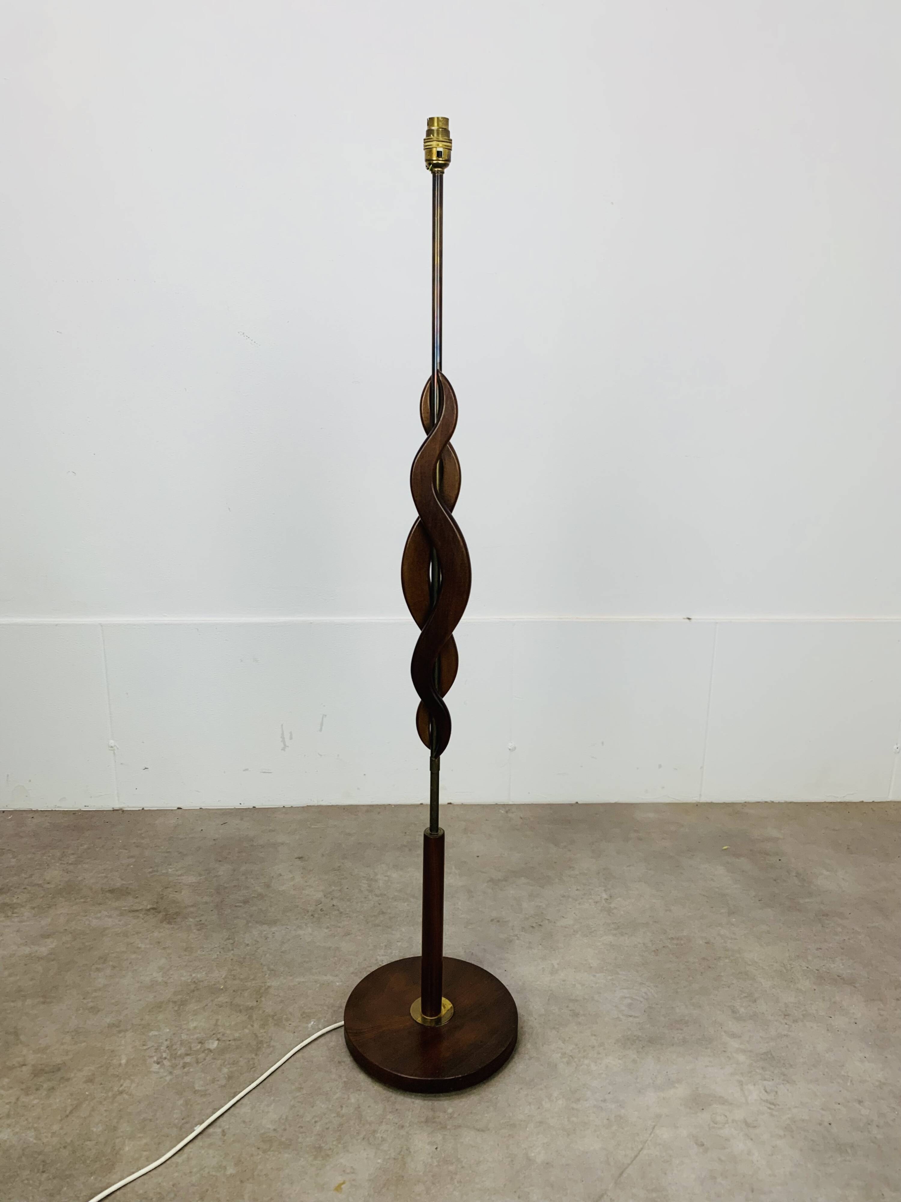 Scandinavian teak and brass floor lamp, 1960s