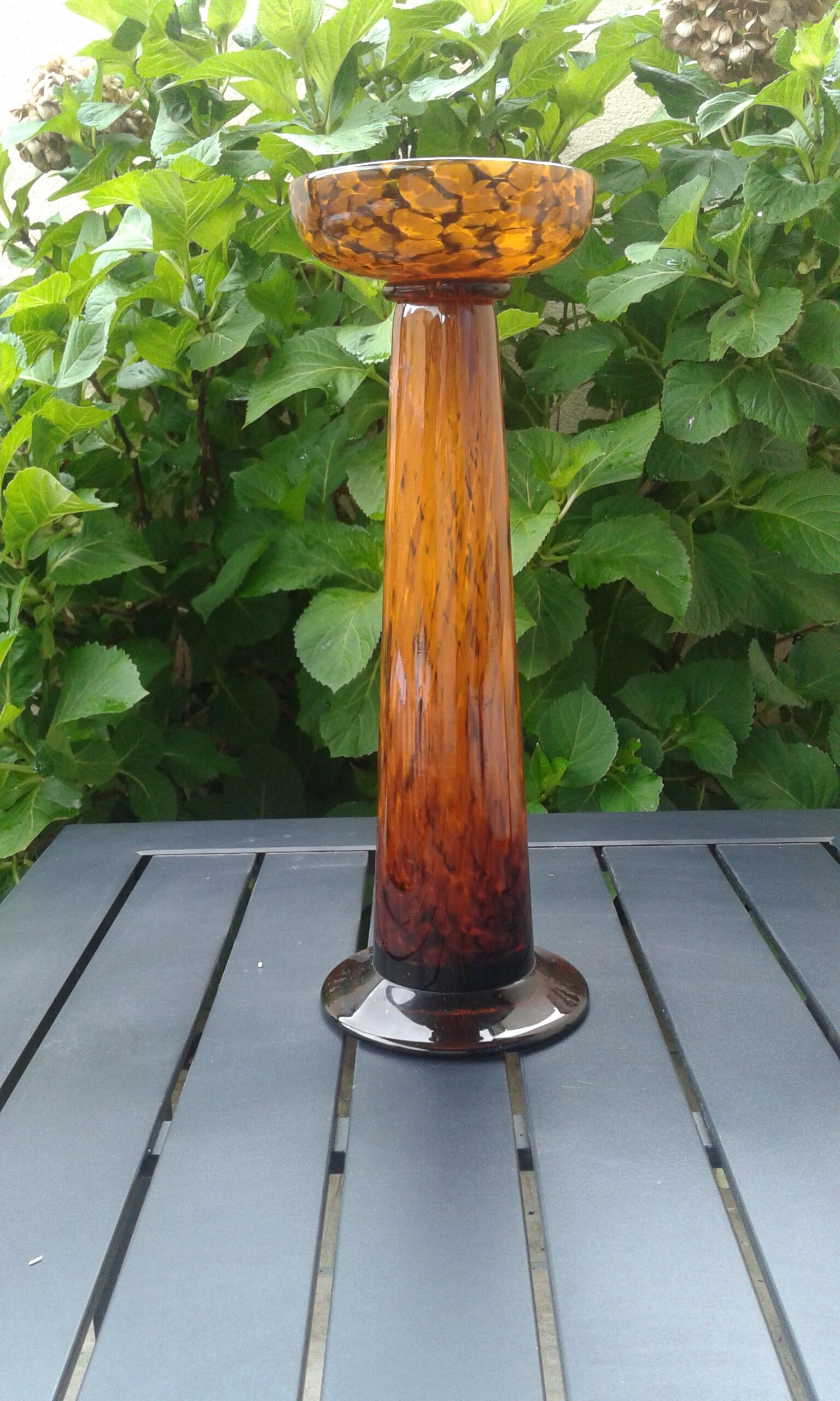 Glass candlestick art deco