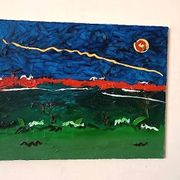 Abstract painting, oil on canvas by Simone Ciani, 20th century