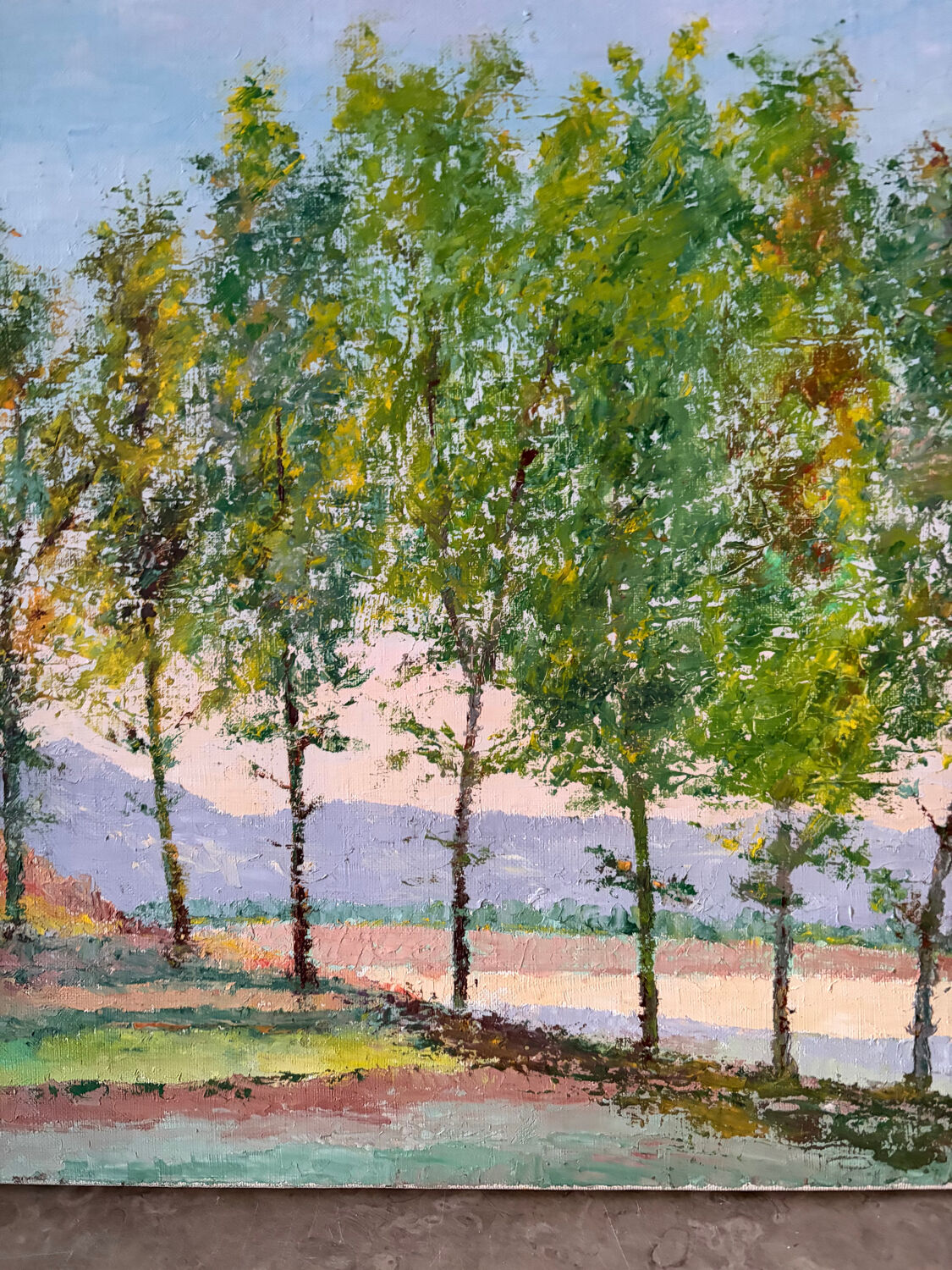 Wooded landscape, oil on canvas, signed