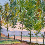 Wooded landscape, oil on canvas, signed