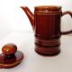 Brown ceramic coffee maker