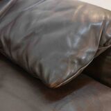 Brown leather 2-seater sofa Cassina Maralunga by Vico Magistretti