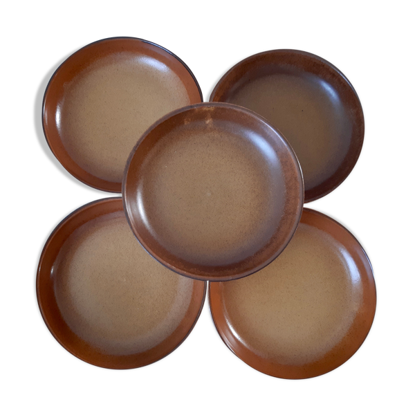 Lot de 5 assiettes creuses en grès