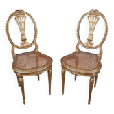 Paire de Chaises en Bois Doré, style Louis XVI – Début XXe