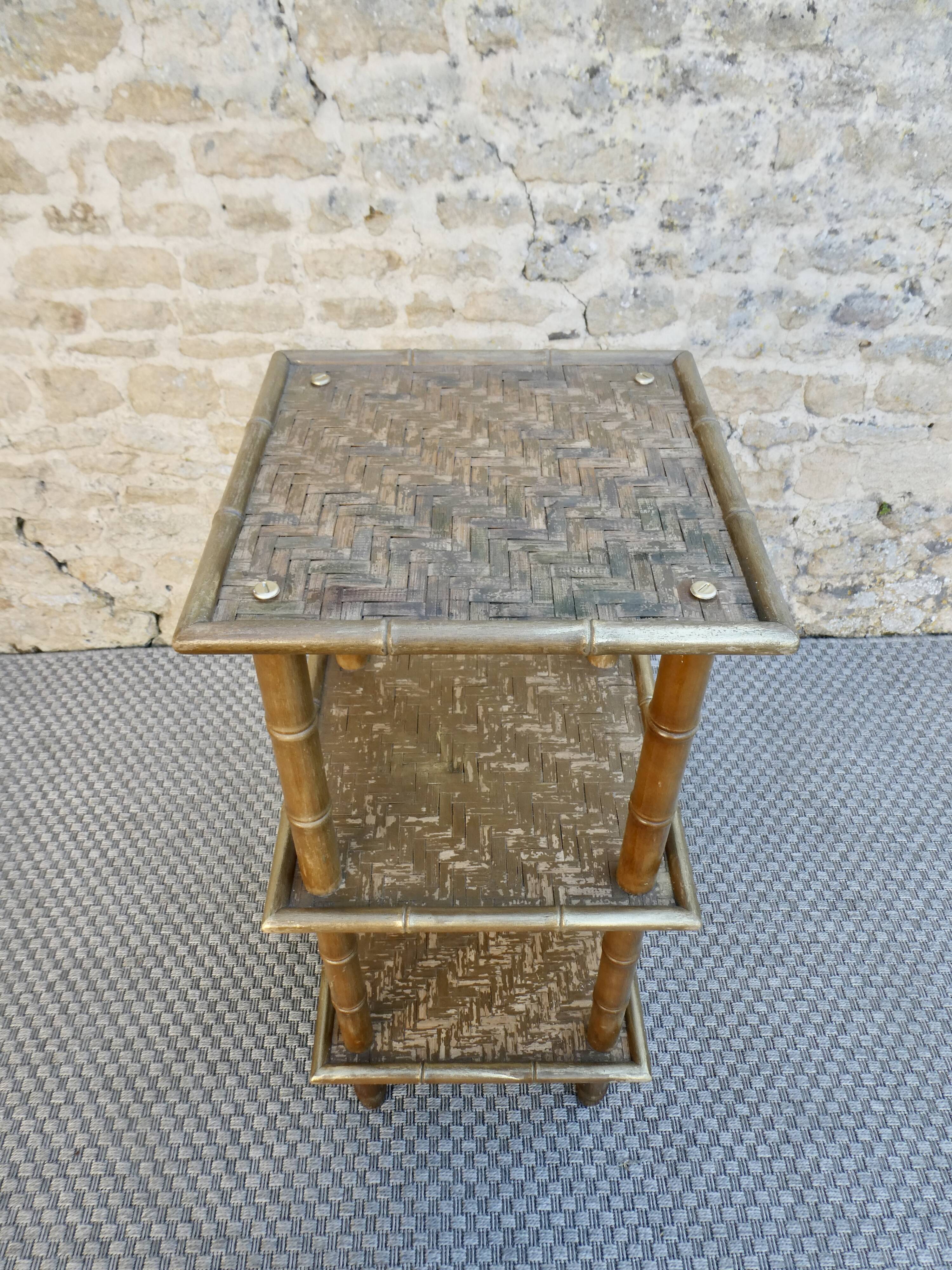 Bamboo shelf and rattan weaving