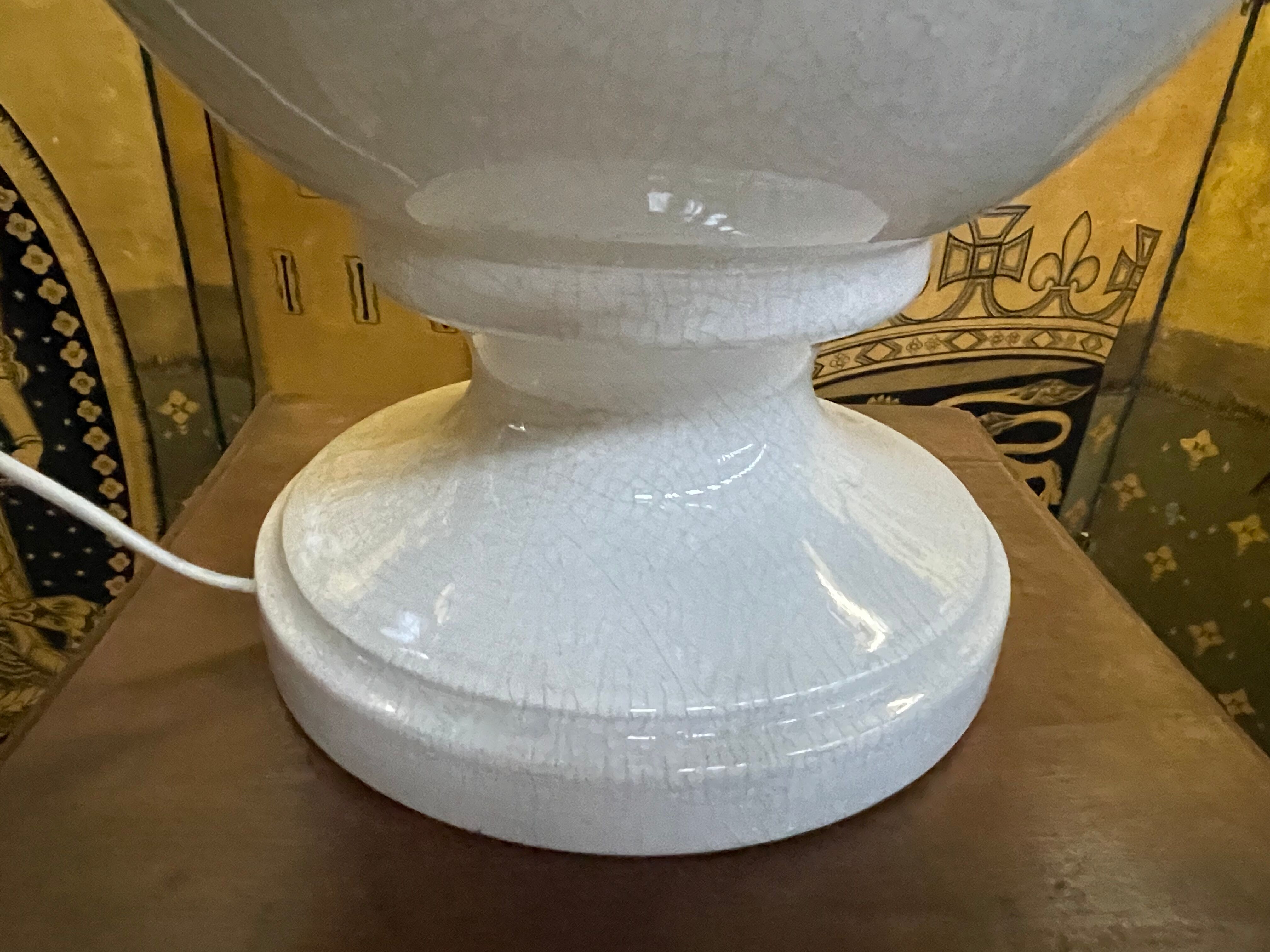 Cracked porcelain egg lamp 1980