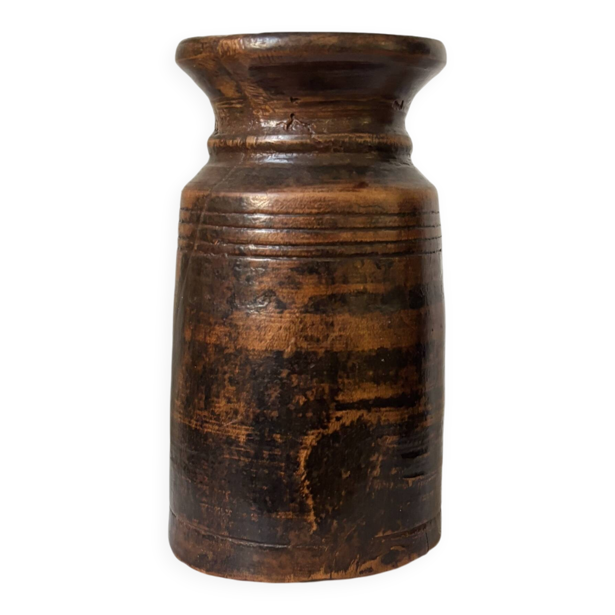 African Vase Solid Wood - Primitive Art - Wabi Sabi Sculpture