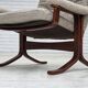 1970s, Norwegian design armchair, blend wool fabric, bent wood.