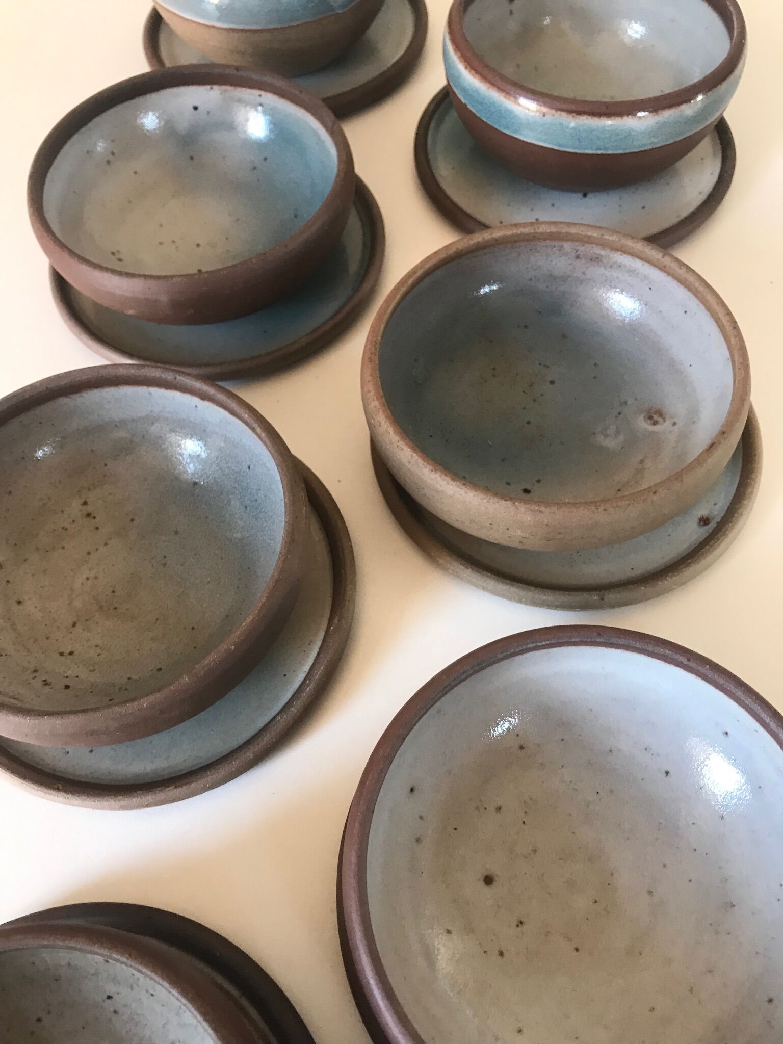 Vintage ceramic sandstone cups and cups Roger Jacques