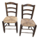 Pair of rustic country mountain straw chairs, old 1950s