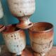 Mazagran cups, stoneware stemmed glasses from Puisaye, Jean-Pierre Prud’homme