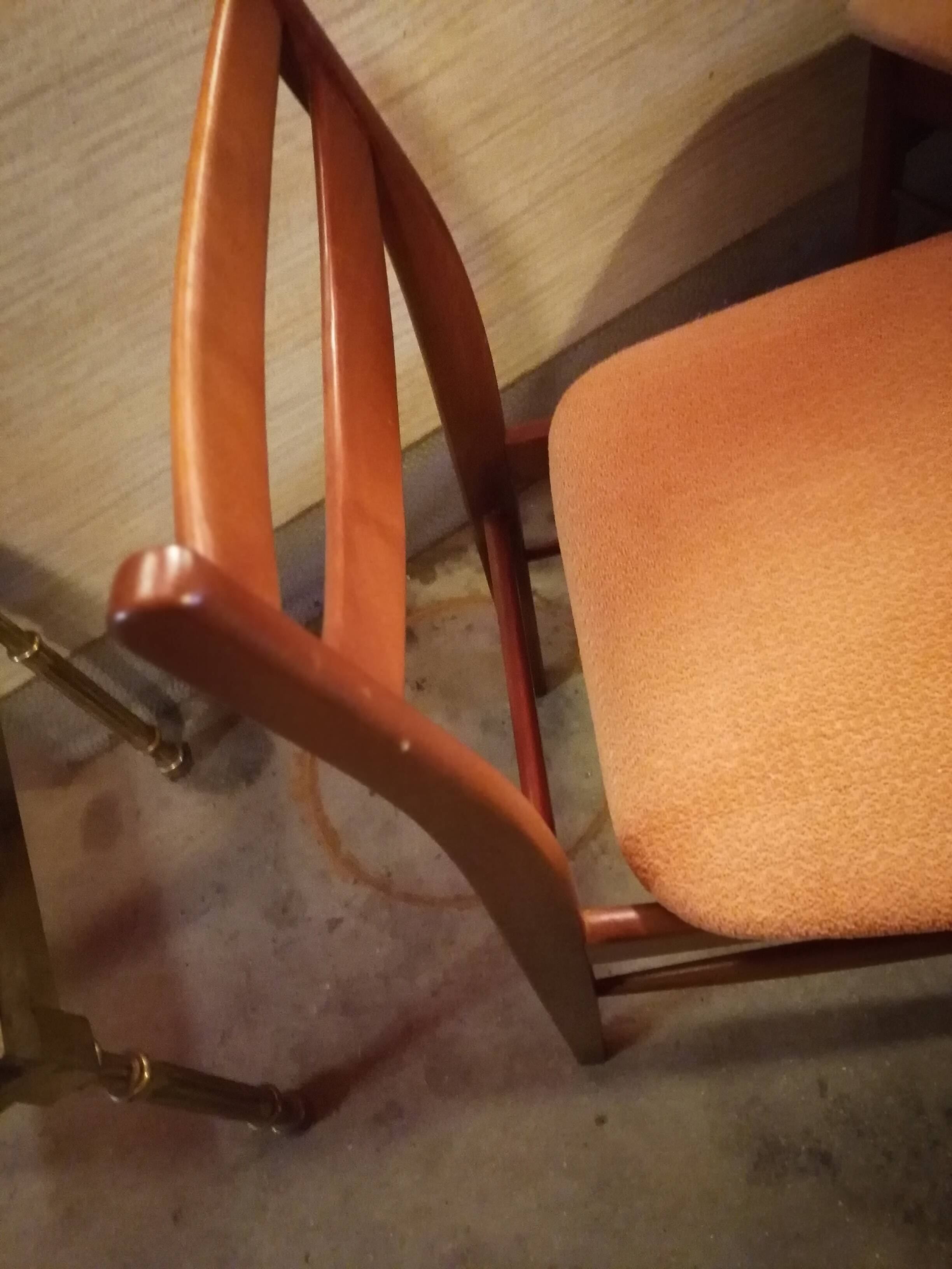 Set of 4 Scandinavian teak chairs 1960 fabric