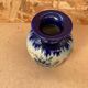 Ancien vase soliflore betschdorf schmitter grès bleu décor fleurs vintage #b647