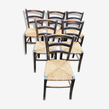 6 chaises bistrot paillées