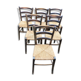 6 chaises bistrot paillées